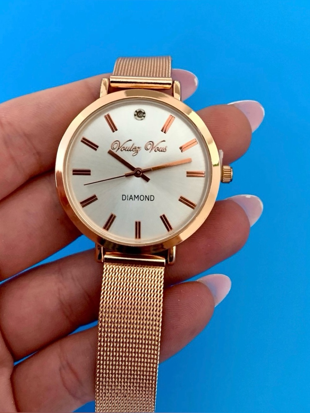 Voulez Vous DIAMOND Series 14K Rose Gold Plated Designer Watch